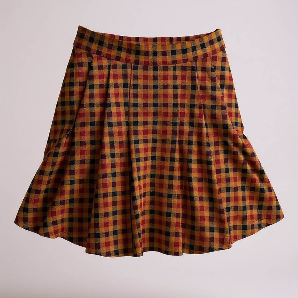 Free People Plaid Honey Plaid Mini Skirt